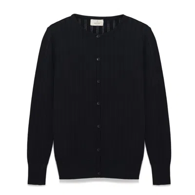 PERALUNA WOMEN'S CELINE OPENWORK KNIT CARDIGAN IN BLACK