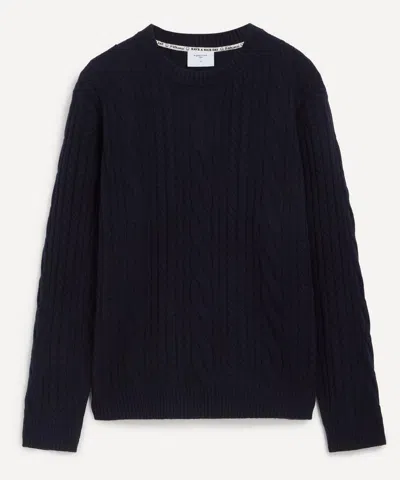 PERCIVAL PERCIVAL MENS NAVY CABLE-KNIT JUMPER