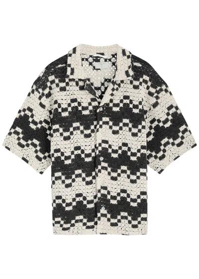 PERCIVAL PERCIVAL NAPLES CROTCHET-KNIT COTTON-BLEND SHIRT