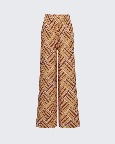 PERFECT MOMENT WOMENS EULARIA SWEATPANT, SWEATPANTS, ORANGE / BROWN PRINT, XS