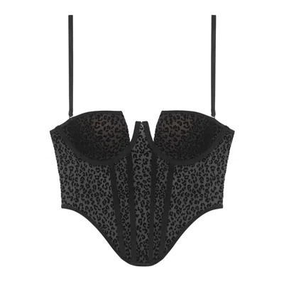 PERILLA WOMEN'S BLACK WILD PANTHER CORSET