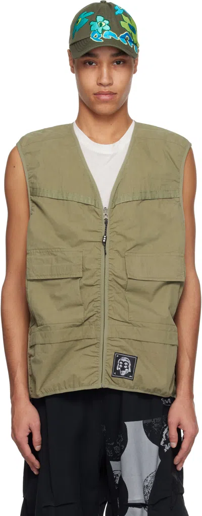 PERKS AND MINI KHAKI WAXING CRESCENT REVERSIBLE VEST