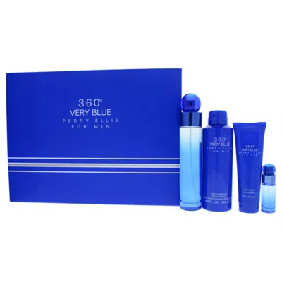 PERRY ELLIS 360 VERY BLUE BY PERRY ELLIS FOR MEN - 4 PC GIFT SET 3.4OZ EDT SPRAY