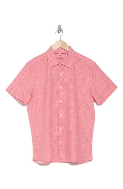 PERRY ELLIS PERRY ELLIS GEOMETRIC LINK SHORT SLEEVE BUTTON-UP SHIRT