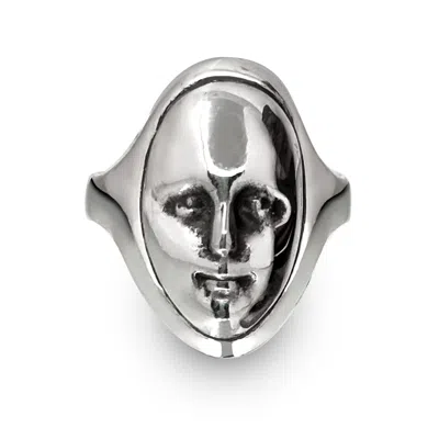 PERRY GARGANO THE STRANGER FACE RING - STERLING SILVER MENS  - WATERPROOF