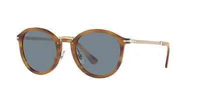 PERSOL PERSOL PO 3309S STRIPED BROWN/GREY BLUE 53/22/145 UNISEX SUNGLASSES