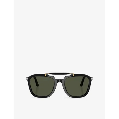 PERSOL WOMENS BLACK PO0203S SQUARE-FRAME ACETATE SUNGLASSES