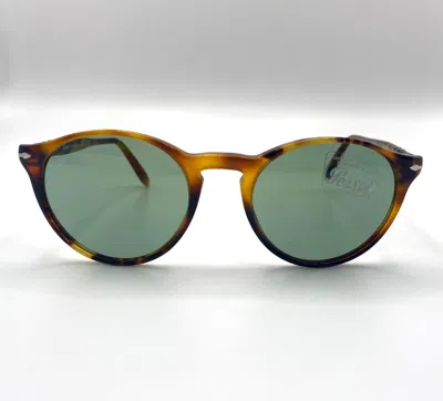 PERSOL PERSOL PO3092SM SUNGLASSES 9058/52 TORTOISE BROWN/GREEN LENS 50MM
