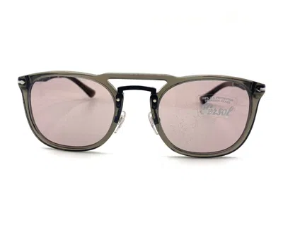PERSOL PERSOL PO3265S SUNGLASSES 1103/R5 GREY TRANSPARENT/ANTIQUE GREY LENS 50MM