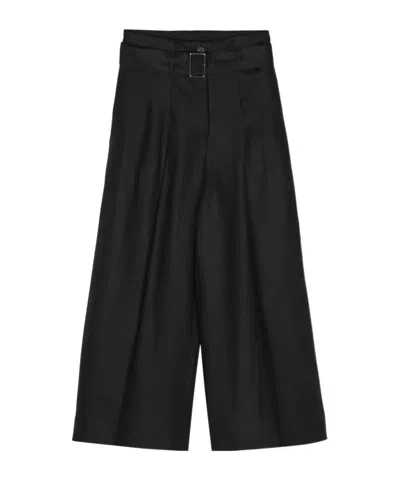 PESERICO CROPPED LINEN PALAZZO PANTS