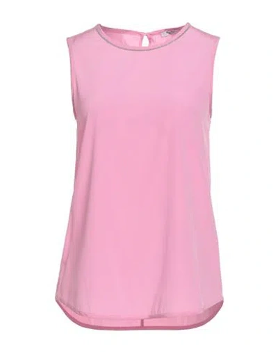 PESERICO PESERICO EASY WOMAN TOP PINK SIZE 8 SILK, ELASTANE