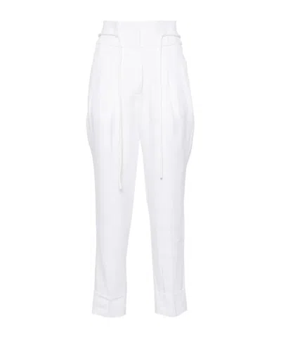 PESERICO PLEAT-DETAIL CROPPED TROUSERS
