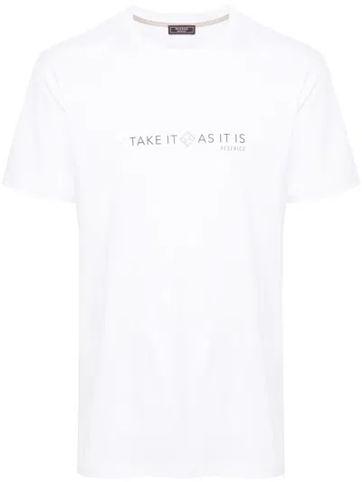 PESERICO TEXT-PRINT COTTON T-SHIRT
