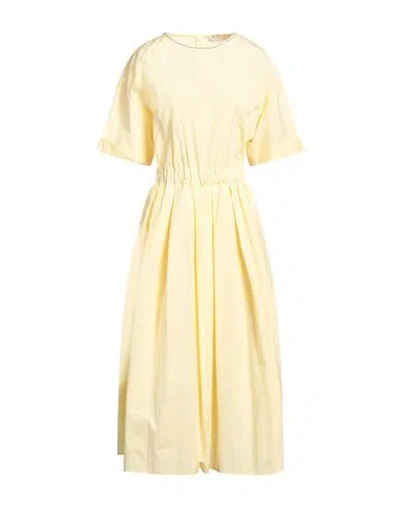 PESERICO PESERICO WOMAN MIDI DRESS YELLOW SIZE 6 COTTON, POLYESTER