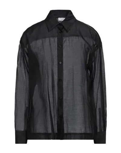 PESERICO PESERICO WOMAN SHIRT BLACK SIZE 16 COTTON, SILK