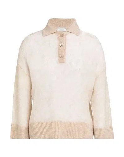 PESERICO PESERICO WOMAN SWEATER BEIGE SIZE 12 ALPACA WOOL, POLYAMIDE, VIRGIN WOOL