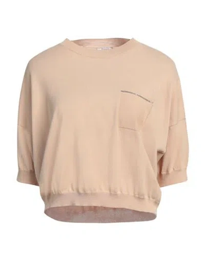 PESERICO PESERICO WOMAN SWEATER BEIGE SIZE 4 COTTON