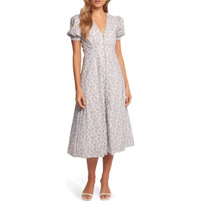 PETAL AND PUP PETAL & PUP LOGEN FLORAL PUFF SLEEVE COTTON MIDI DRESS