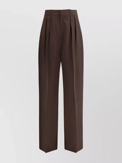 PETAR PETROV FLOWING HIGH WAIST SILK TROUSERS