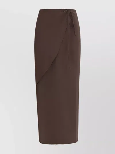 PETAR PETROV SOPHISTICATED SILK MIDI SKIRT WITH ASYMMETRIC HEM