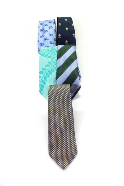 PETER ELLIOT ALYNN THOMAS PINK MENS STRIPED GRAPHIC TIES BLUE