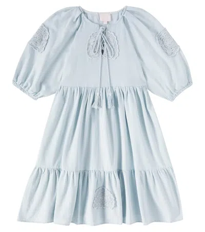 PETITE AMALIE CROCHET COTTON CHAMBRAY DRESS