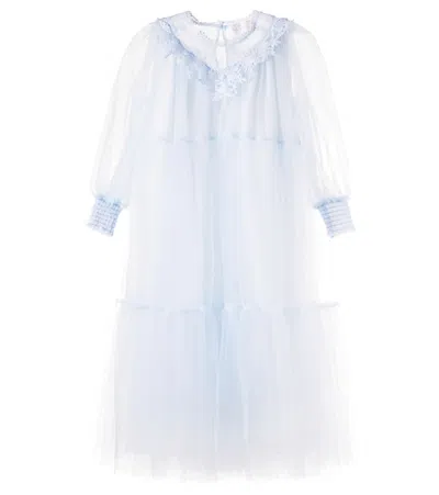 PETITE AMALIE LACE-TRIMMED TULLE DRESS