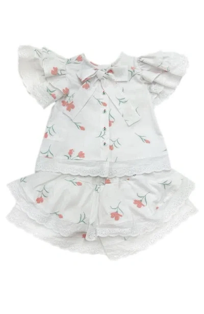 PETITE MAISON PETITE MAISON KIDS TULIP COTTON BLOUSE AND SHORTS SET