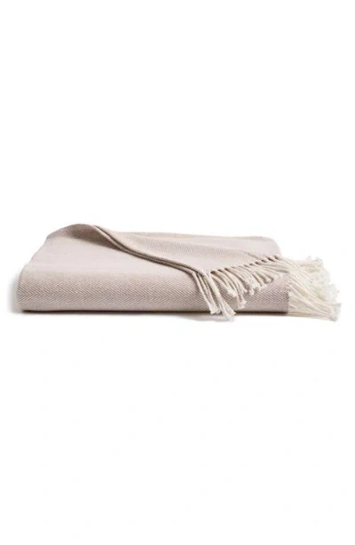 PETITE PLUME PETITE PLUME HERRINGBONE COTTON THROW BLANKET