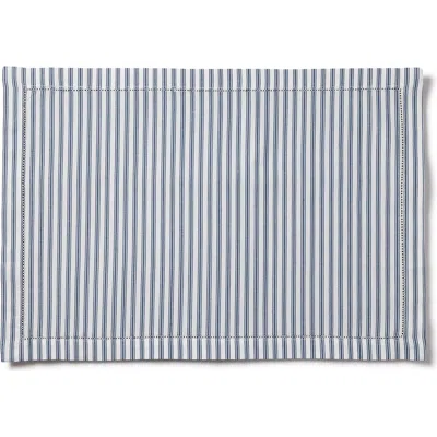 PETITE PLUME PETITE PLUME SET OF 4 FRENCH TICKING COTTON PLACEMATS