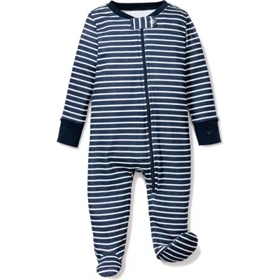 PETITE PLUME PETITE PLUME STRIPE PIMA COTTON ZIP FOOTIE