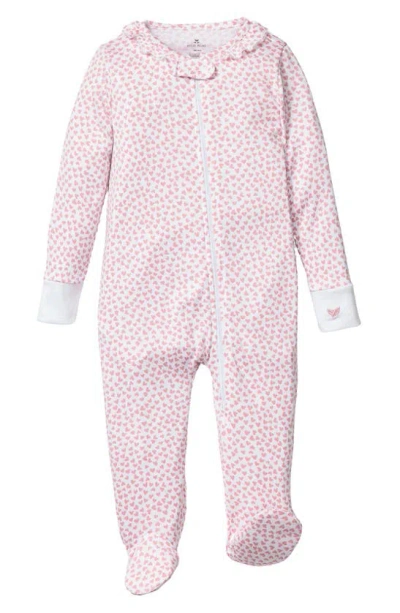 PETITE PLUME PETITE PLUME SWEETHEARTS FITTED ONE-PIECE COTTON FOOTIE PAJAMAS