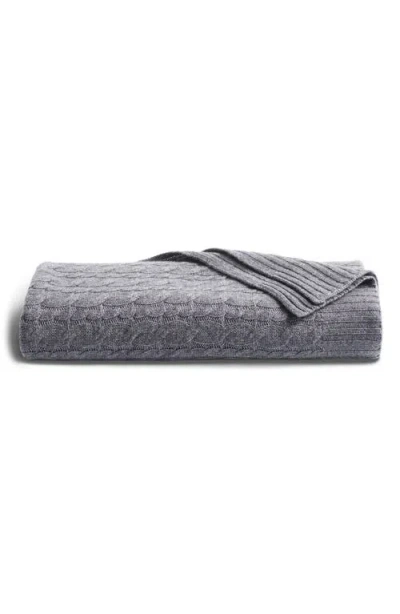 PETITE PLUME PETITE PLUME WOOL & CASHMERE CABLE THROW BLANKET
