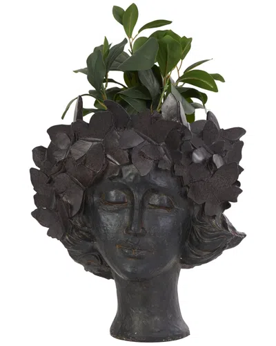 PEYTON LANE PEYTON LANE WOMAN HEAD PLANTER WITH BUTTERFLY ACCENTS