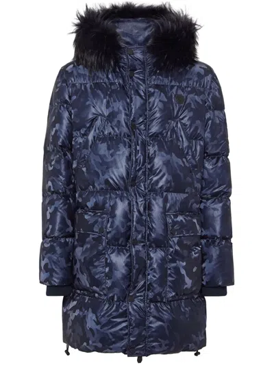 PHILIPP PLEIN CCAMOUFLAGE-PRINT PADDED PARKA COAT