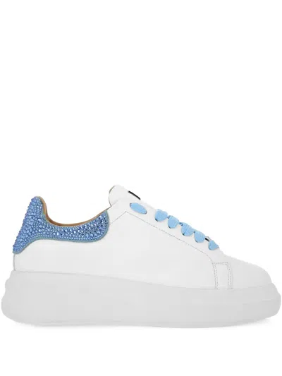 PHILIPP PLEIN CRYSTAL-DETAIL PLATFORM SNEAKERS