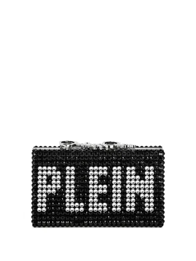 PHILIPP PLEIN CRYSTAL-EMBELLISHED CLUTCH BAG