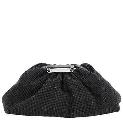 PHILIPP PLEIN PHILIPP PLEIN CRYSTAL EMBROIDERED MINI PILLOW CLUTCH BAG PAAA-WBB0550-PCO058N-02