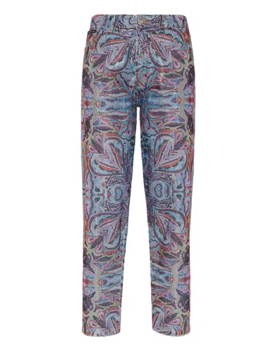 PHILIPP PLEIN DENIM TROUSERS MOM FIT CRYSTAL COLORFUL CIRCUS