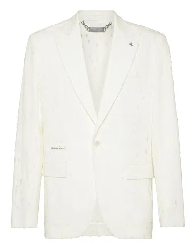 PHILIPP PLEIN DESTROYED BLAZER LS