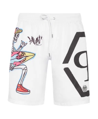 PHILIPP PLEIN GRAFFITI-PRINT DRAWSTRING-WAIST SWIM SHORTS