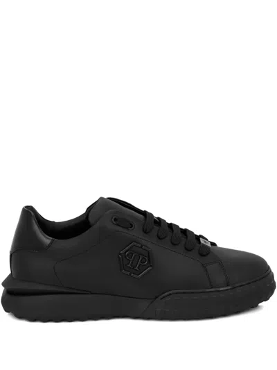 PHILIPP PLEIN HEXAGON NAPPA LEATHER LOW-TOP TRAINERS
