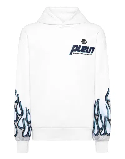 PHILIPP PLEIN HOODIE SWEATSHIRT LS FLAME RACING