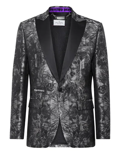 PHILIPP PLEIN JACQUARD BLAZER LORD FIT GOTHIC PLEIN WITH CRYSTALS