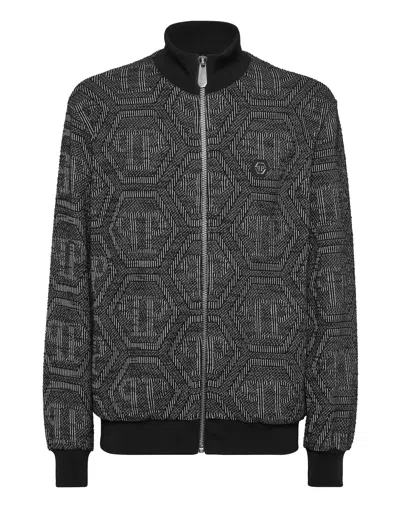 PHILIPP PLEIN JACQUARD JOGGING JACKET LS MONOGRAM