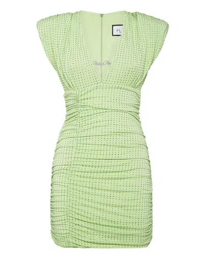 PHILIPP PLEIN JERSEY MINI DRESS STRASS SIGNATURE