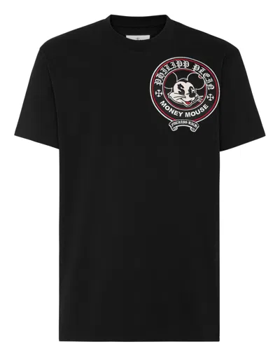 PHILIPP PLEIN JERSEY T-SHIRT ROUND NECK SS MONEY MOUSE