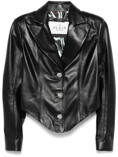PHILIPP PLEIN LEATHER BLAZER