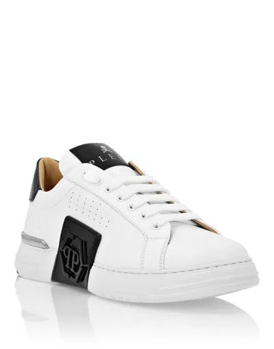 PHILIPP PLEIN LO-TOP LEATHER SNEAKERS PHANTOM KICK$