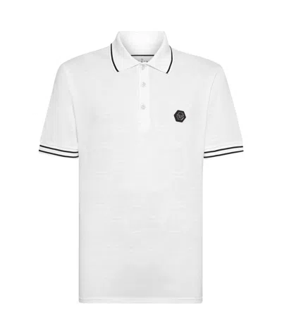 PHILIPP PLEIN LOGO-APPLIQUÉ COTTON POLO SHIRT
